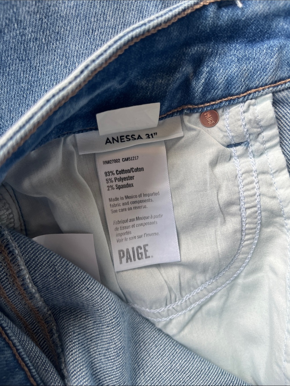 PAIGE Anessa Wide Leg raw hem jeans in Mesmerize - Picture 6 of 10
